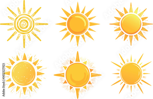 vector sun children's illustration