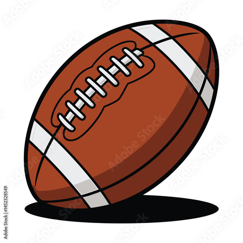Cartoon American Football Illustration. A vibrant, cartoon illustration of an American football.
