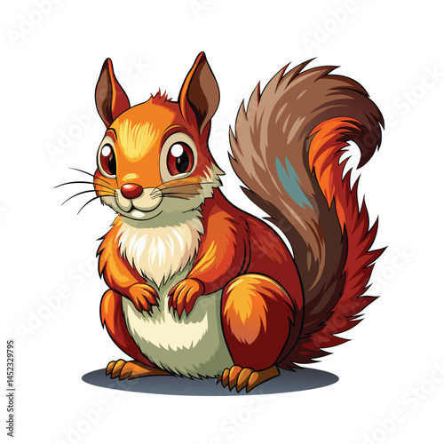 Squirrel Cartoon illustration on white background