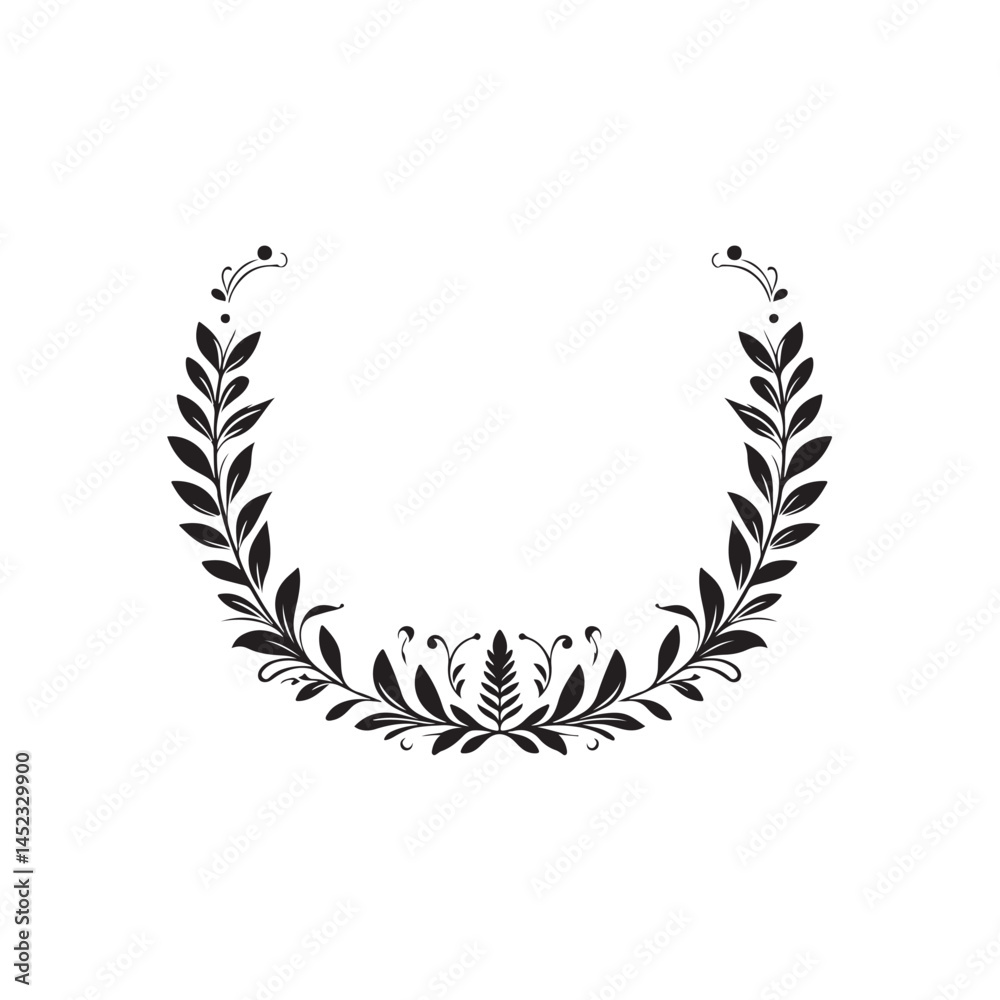 Laurel wreath circle element in vector Laurel wreath circle element in vector