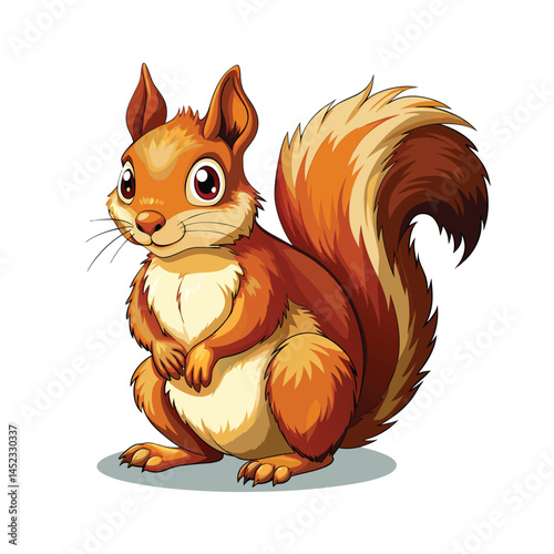 Squirrel Cartoon illustration on white background