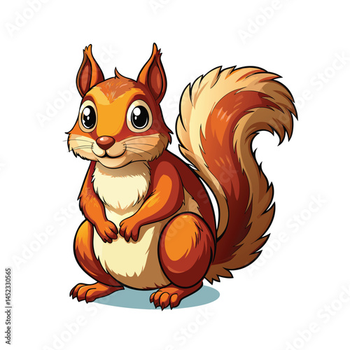 Squirrel Cartoon illustration on white background
