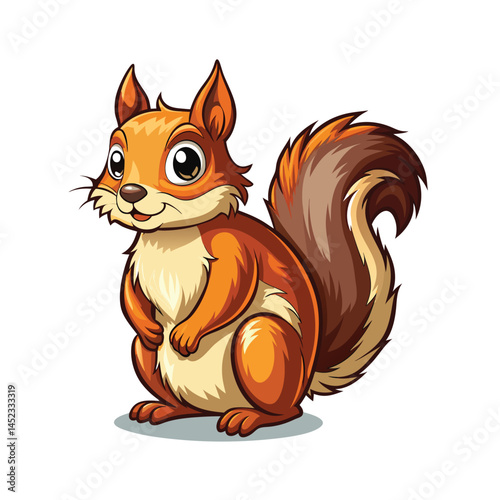 Squirrel Cartoon illustration on white background