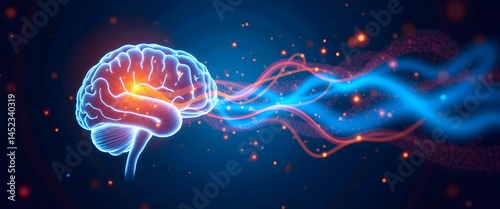 Psilocybin therapy breakthrough: Psychedelic research explores consciousness for emotional healing and anxiety relief. Simulated Brain Activity Patterns in a Vibrant Visual Representation