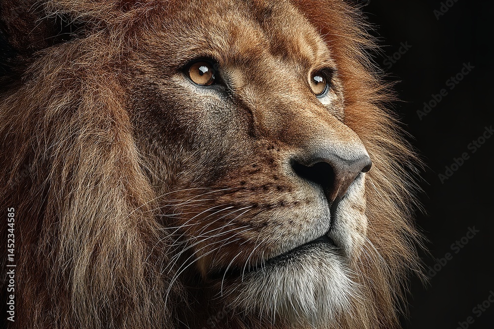 Wild, powerful, and majestic, this portrait of a lion is found in a zoo, jungle, and other natural settings. Generative Ai Wild, powerful, and majestic, this portrait of a lion is found in a zoo, jungle, and other natural settings. Generative Ai