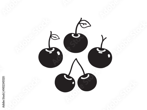 Elegant chokeberry vector line art for professional use