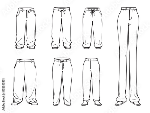 Elegant Dress Pants Line Art for Fashion Concept Visuals