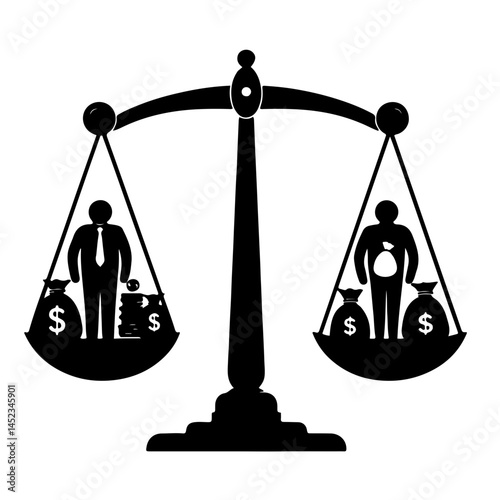 Black and White SVG of Economic Inequality
