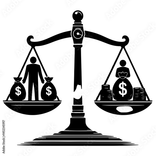 Black and White SVG of Economic Inequality