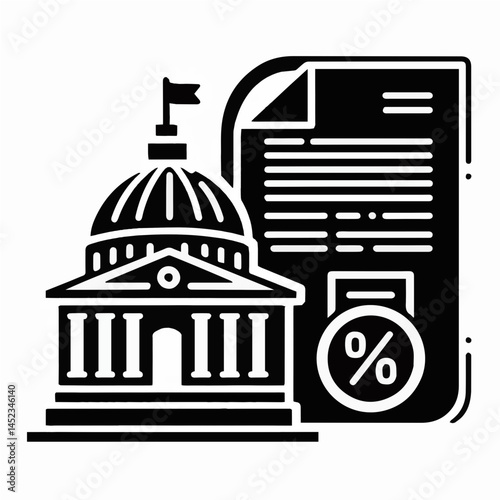 Black and White SVG of Taxation System