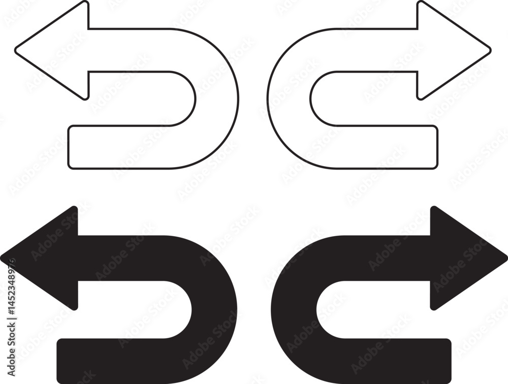 Undo, arrow back icon. Simple outline illustration of web, minimalistic set for UI and UX, website or mobile application Undo, arrow back icon. Simple outline illustration of web, minimalistic set for UI and UX, website or mobile application