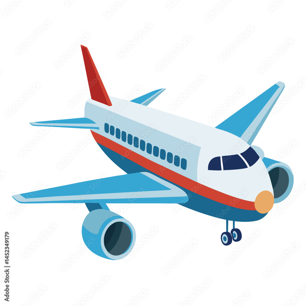 Fototapeta premium passanger-aeroplane-vactor-image-on-white-background