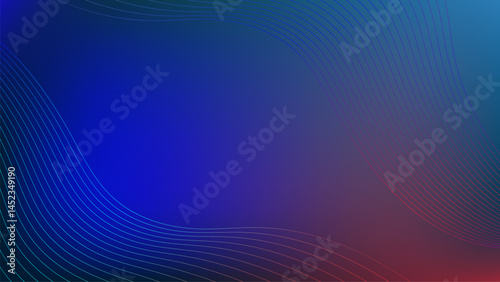 Abstract futuristic minimal dark blue and dark pink technology wave lines. Abstract blue waves. Abstract blue wave background. Futuristic technology style.