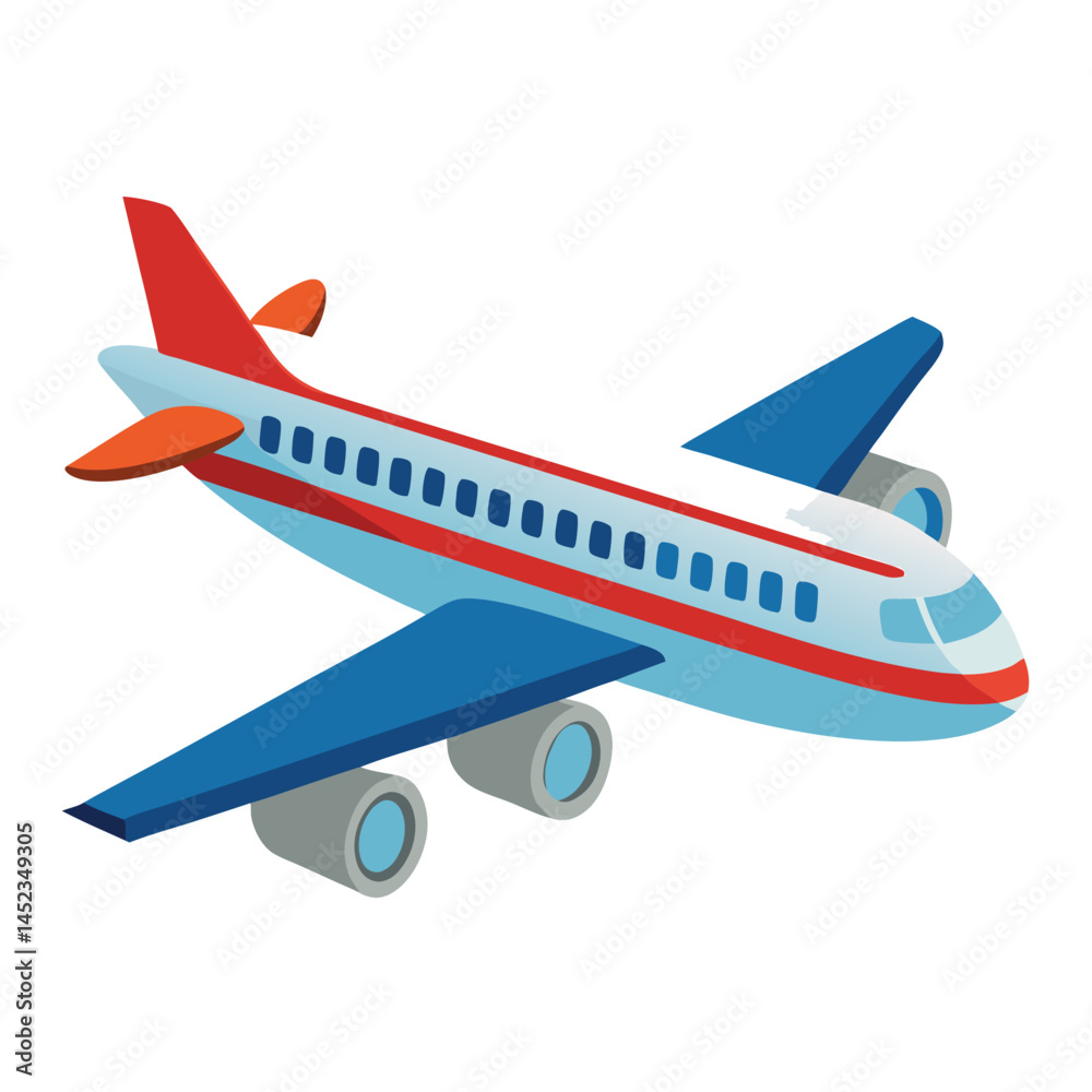 Fototapeta premium passanger-aeroplane-vactor-image-on-white-background