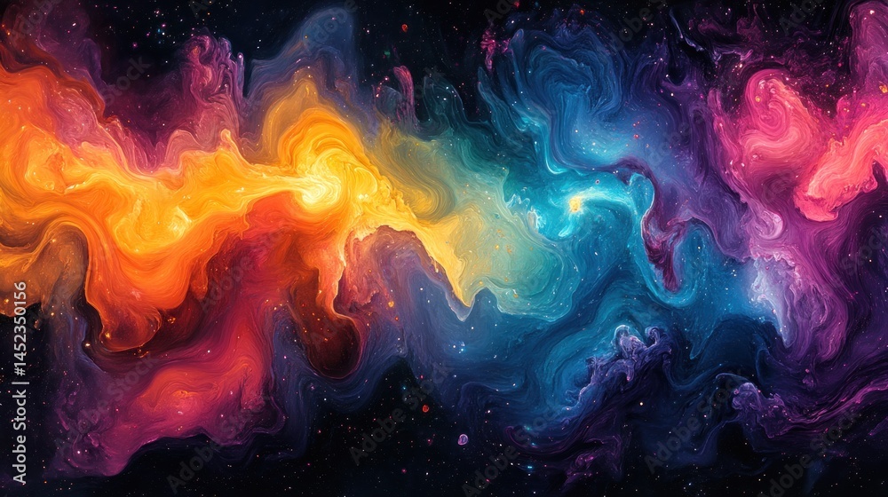 Fototapeta premium Vibrant abstract swirling colors