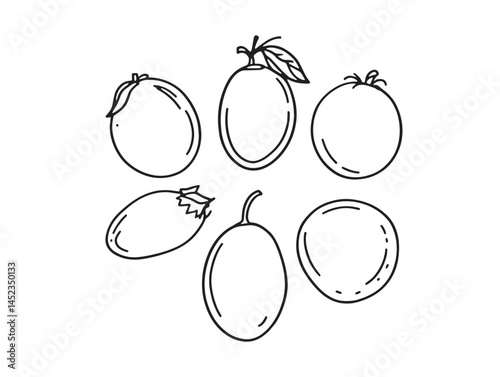 Elegant tropical mango line artwork perfect for summer themes
