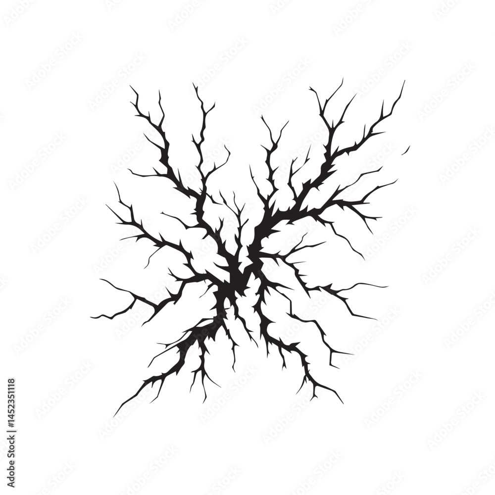 Fototapeta premium black crack texture distressed cracked surface grunge wall cracked pattern. 