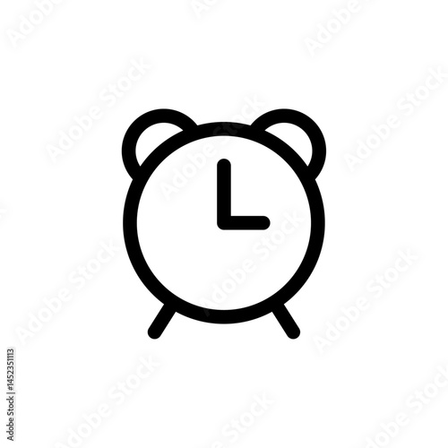Alarm clock icon with bear ears ideal for time management, time symbol, timer, schedule, wake-up, or reminder concepts. Vector Illustration
