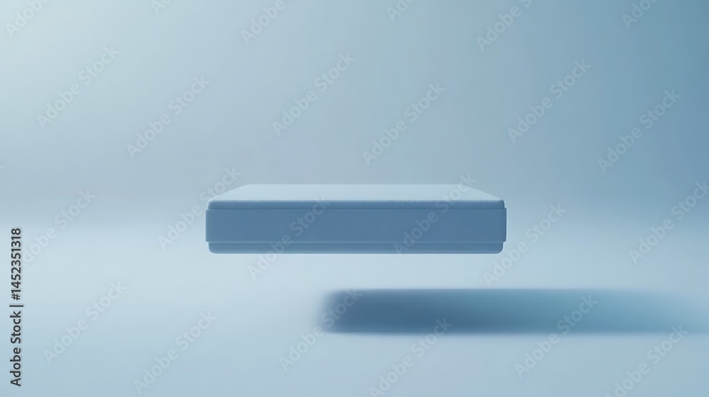 Abstract light gray rectangular object on light blue background Abstract light gray rectangular object on light blue background