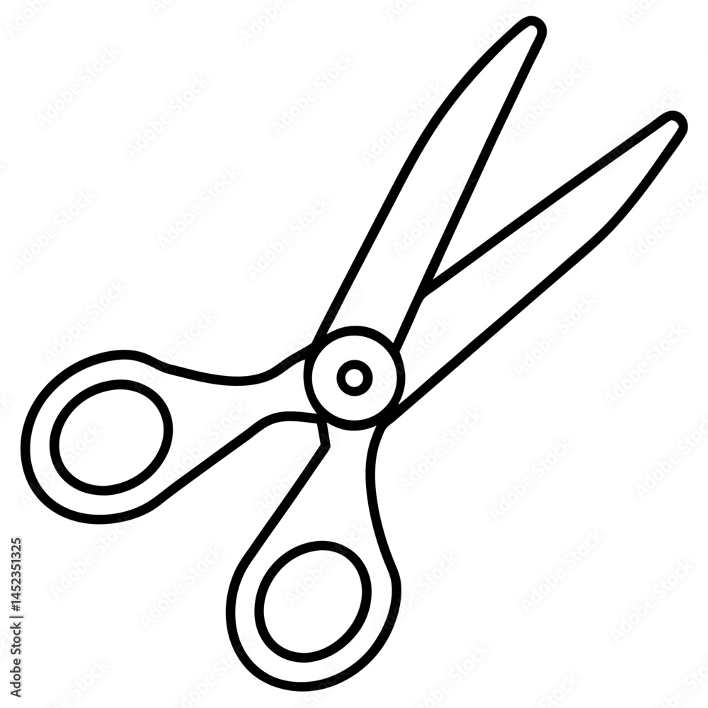 Fototapeta premium Minimal Scissors Vector on White
