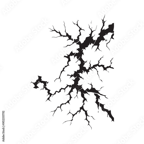 black crack texture distressed cracked surface grunge wall cracked pattern. 