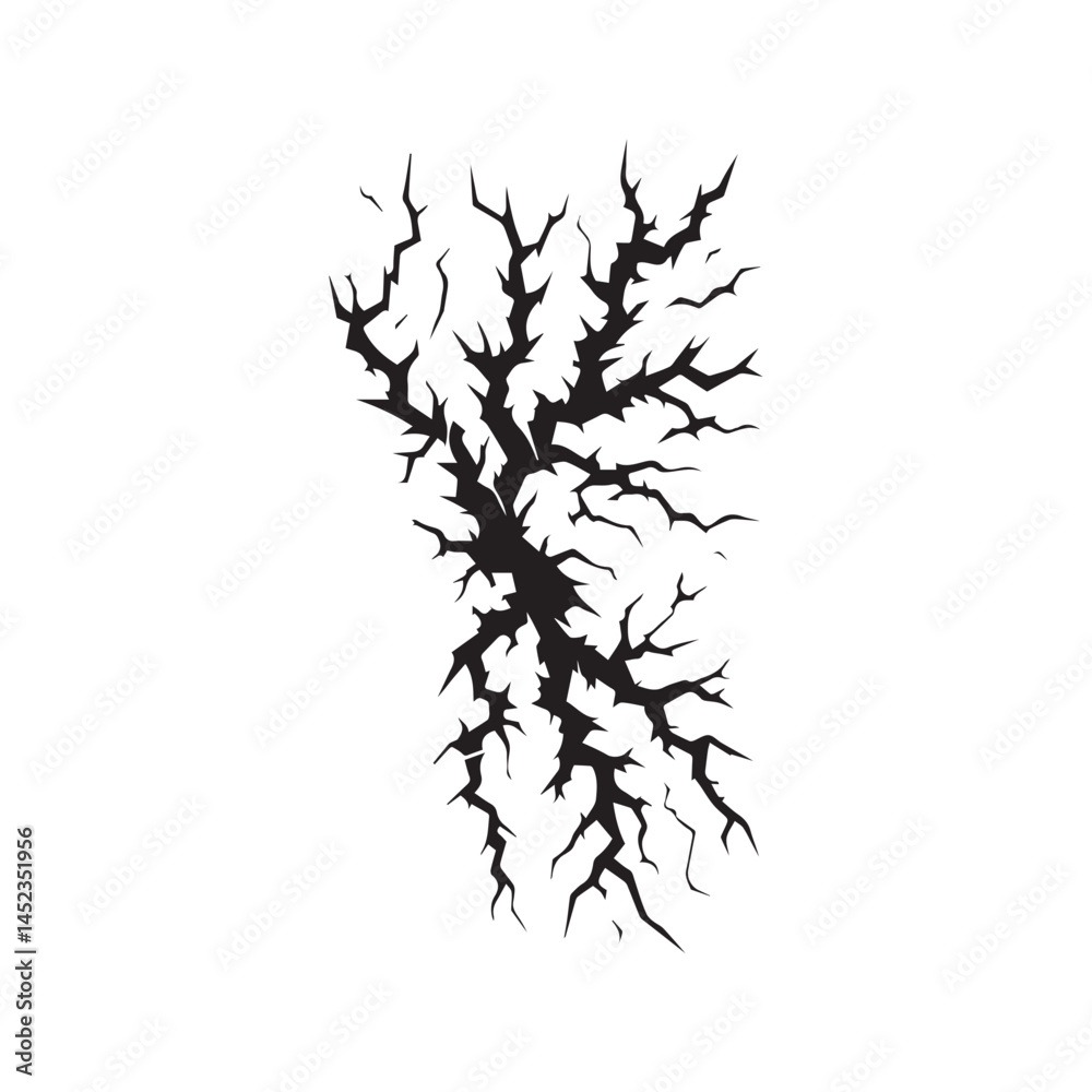 Fototapeta premium black crack texture distressed cracked surface grunge wall cracked pattern. 