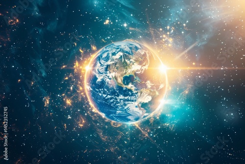 Obraz na płótnie Earth: A Beacon of Hope w salonie