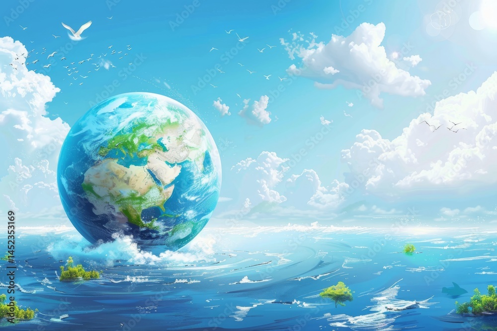 Thriving Earth with Blue Skies