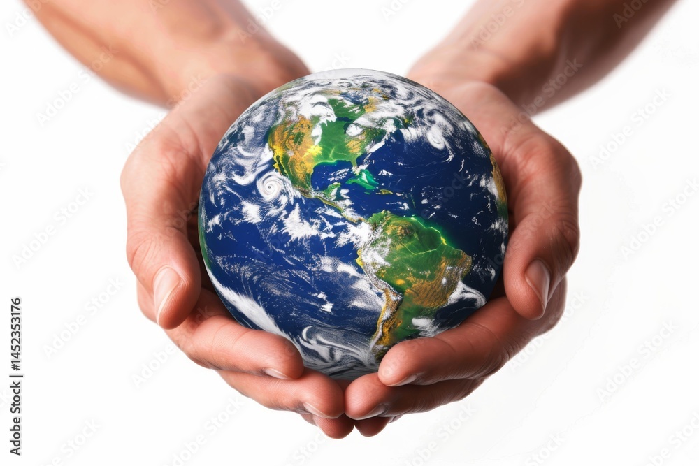 Caring Hands Cradling Earth