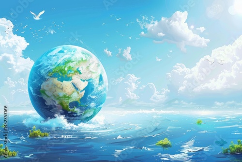 Thriving Earth with Blue Skies