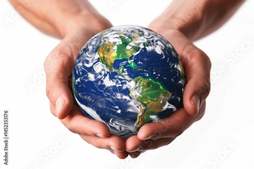 Obraz na płótnie Caring Hands Cradling Earth w salonie