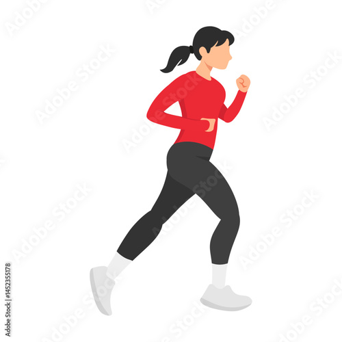Jogging Woman Vector Illustration