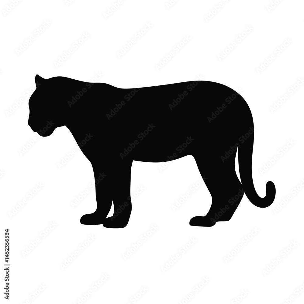 Obraz premium Silhouette vector of a Leopard illustration isolated on a white background