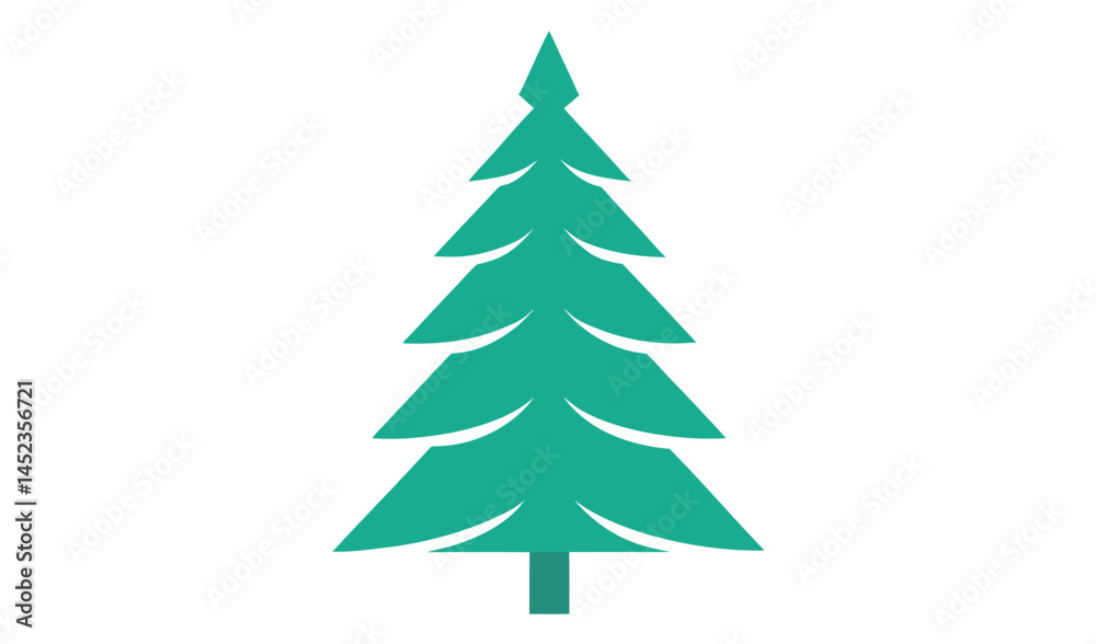 Fototapeta premium This is a green vector illustration of an isolated christmas fir tree, a holiday decoration for the winter season and xmas celebration