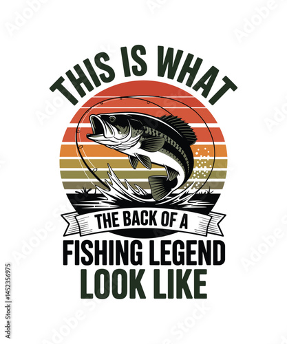 "Vintage Retro Fishing T-Shirt Design – Fisherman Graphic with Rod, Hook, and Catch of the Day Quote"