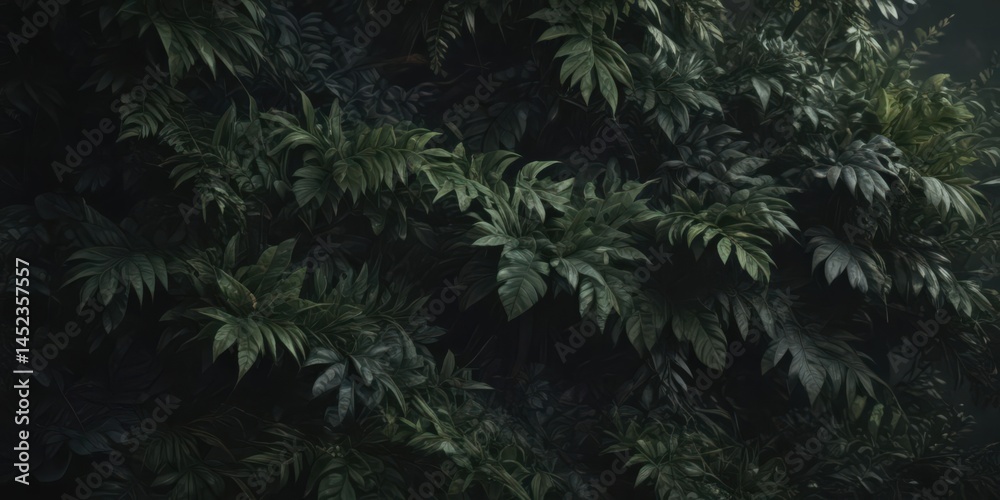 Dark, lush foliage creates elegant, textured pattern, green, leaves, rich Dark, lush foliage creates elegant, textured pattern, green, leaves, rich