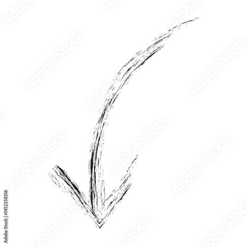 Brush, marker  arrow icon .Hand drawn doodle thick arrows.   vector illustration. EPS 10/AI