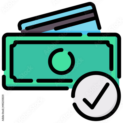 payment accepted vector filled outline icon