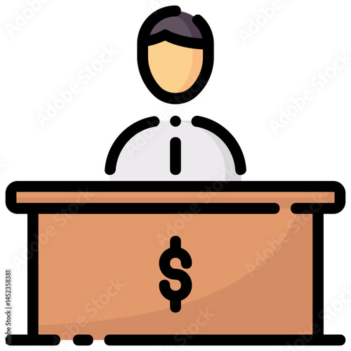 bank service vector filled outline icon