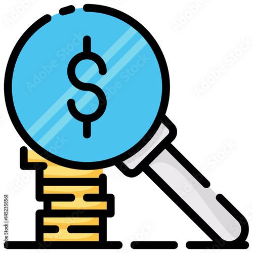 money search vector filled outline icon