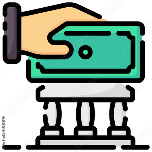money deposit vector filled outline icon