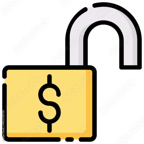 unlock money vector filled outline icon