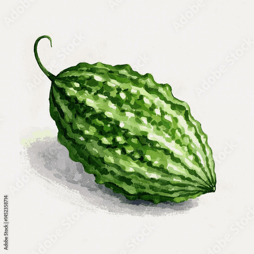 Bitter Verdant Wash bitter melon isolated watercolor vector illustration svg