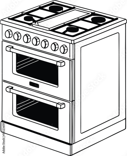 vector illustration of a kitchen stove