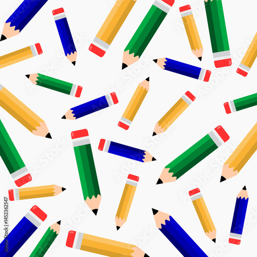 Cute pencil seamless pattern , kids pattern, stationery, Back to school illustration. Can be used for fashion  fabric, textile, wallpaper, paper wrapping and decoration