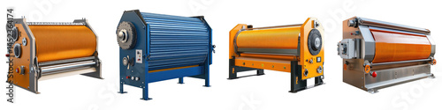Set of corrugation machine heater isolated on transparent, PNG