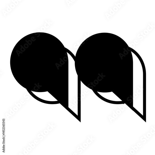 3D quote sign icon text concept message bubble dialog symbol. Vector quotation mark symbol. Double quotes sign end of words. Circle buttons quote sign graphic talk double inverted label.