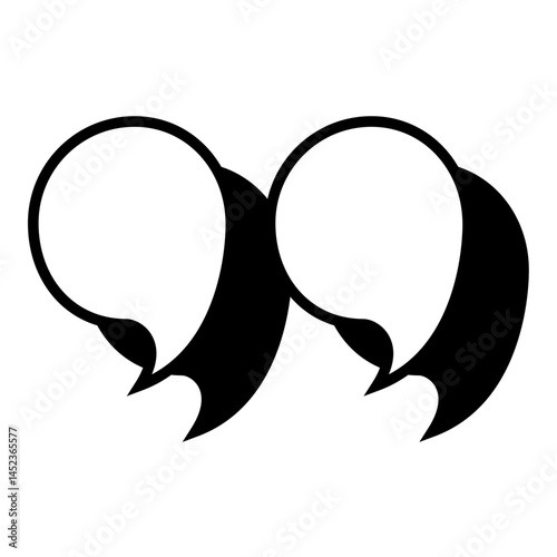 3D quote sign icon text concept message bubble dialog symbol. Vector quotation mark symbol. Double quotes sign end of words. Circle buttons quote sign graphic talk double inverted label.