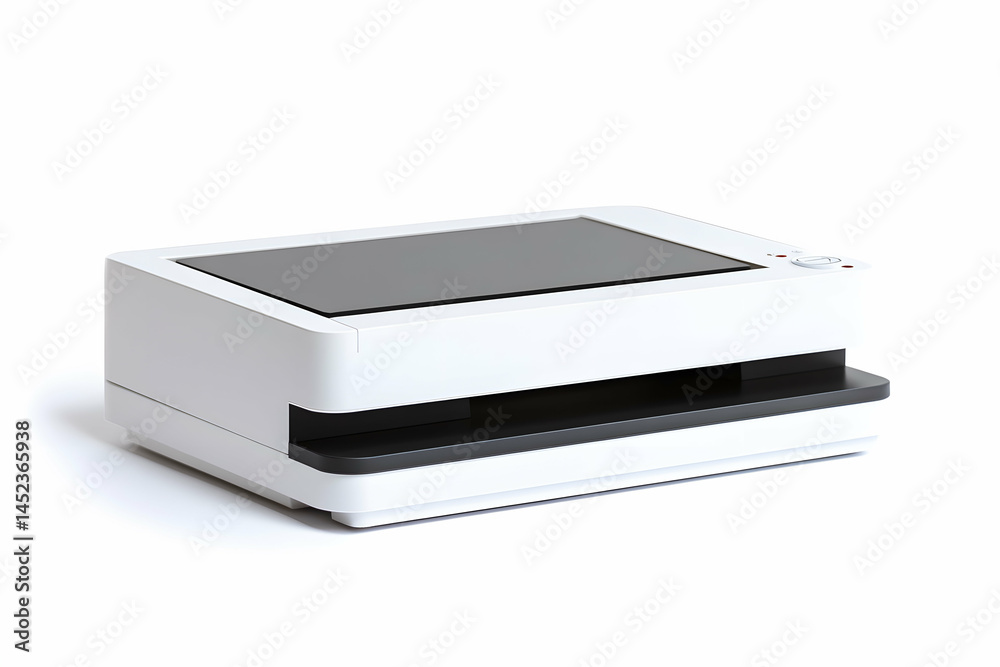 Compact Thermal Binding Machine with Heating Plate on White Background Compact Thermal Binding Machine with Heating Plate on White Background
