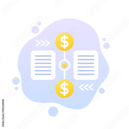 payments and documents icon, vector design